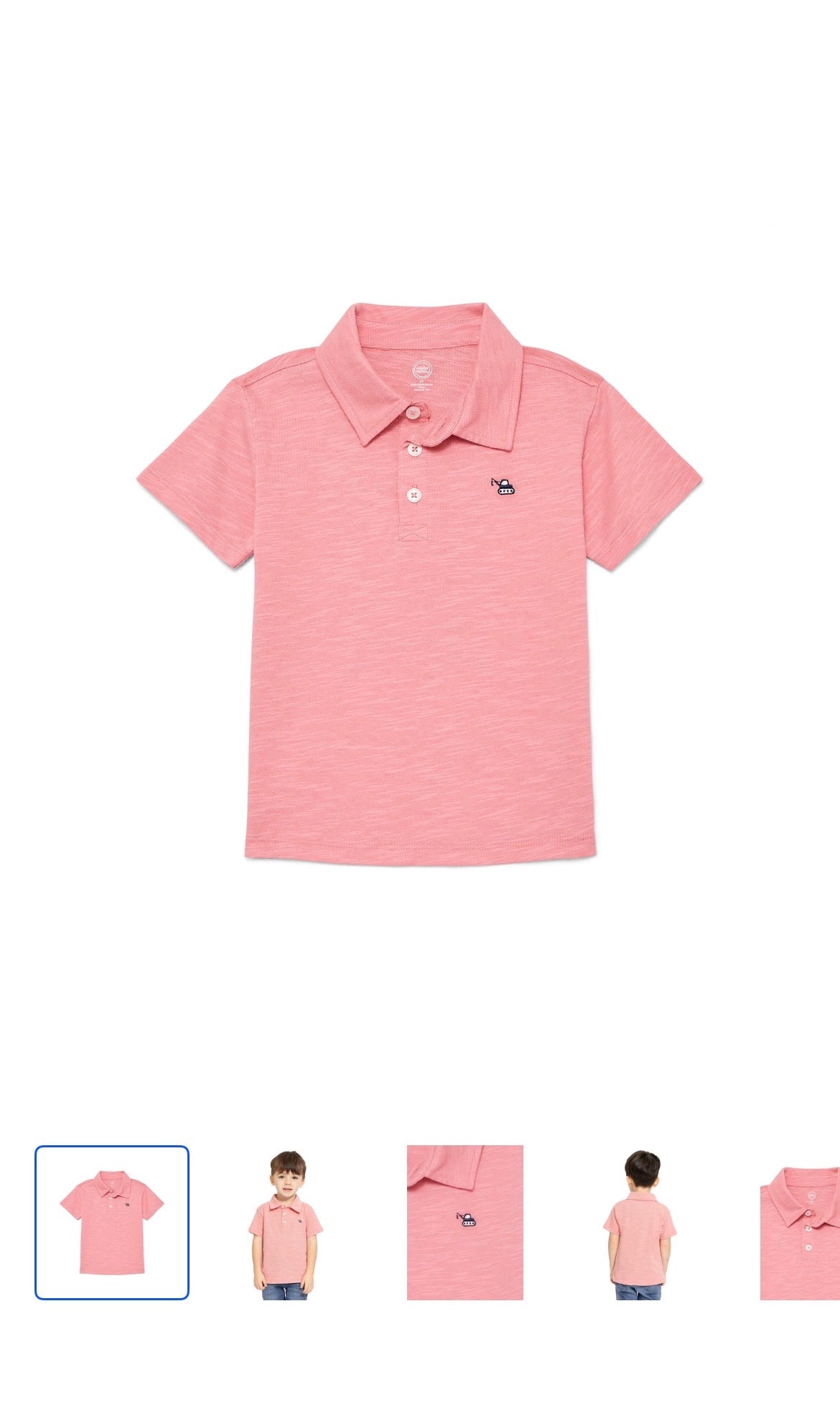 Wonder Nation Baby Boys Polo Shirt – Coral Infant Polo 12M