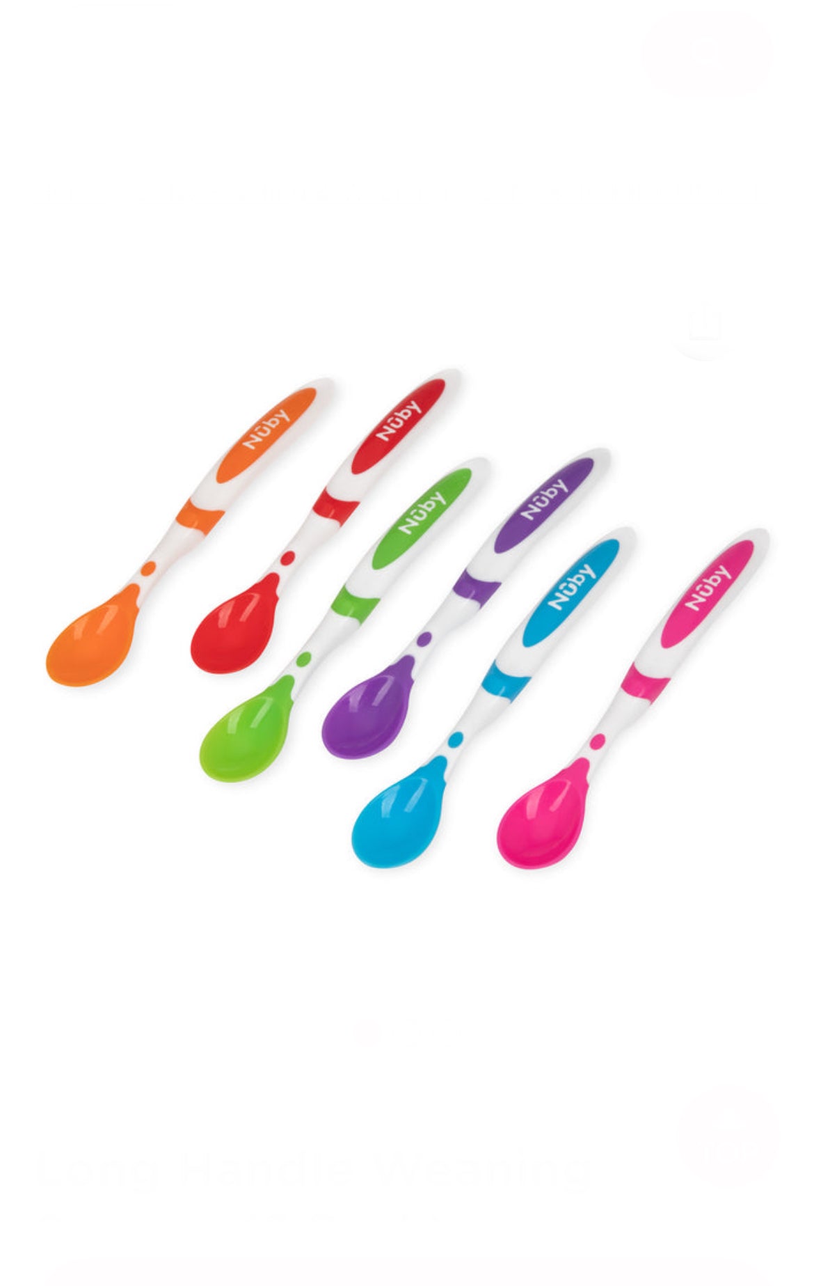 Nuby Long Handle Weaning Spoons (6 Pack) image 1