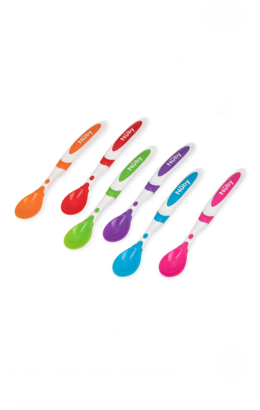 Nuby Long Handle Weaning Spoons (6 Pack) image 1