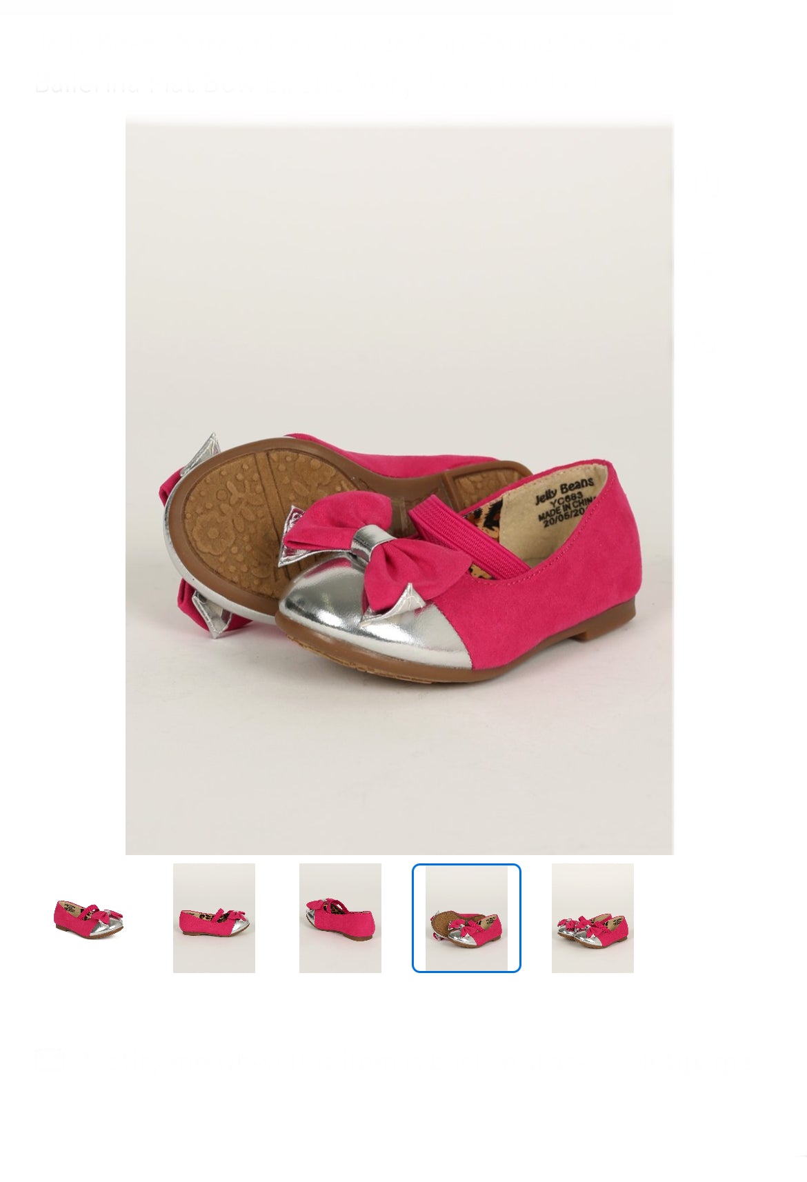 Jelly Beans Saroya New Suede Cap Round Toe Ballet Ballerina Flat Bow Elastic Mar image 2