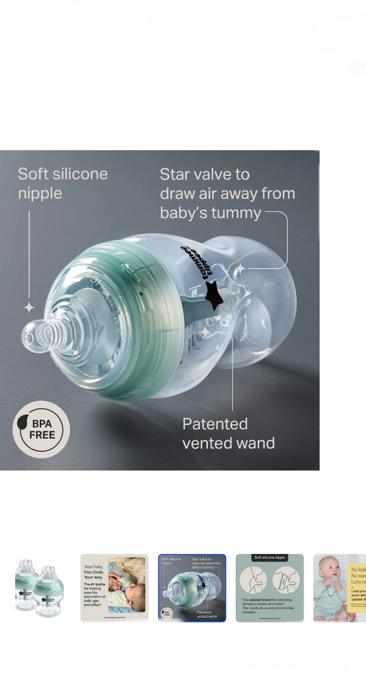 Tommee Tippee Advance AntiColic Baby Nipple Bottle 5 fl oz