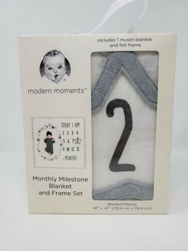 Modern Moments Monthly Milestone Blanket and Frame Set image 0