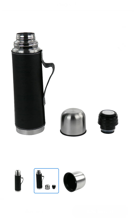 Mr. Coffee 23oz Stainless Steel Thermal Travel Bottle in Leatherette image 1
