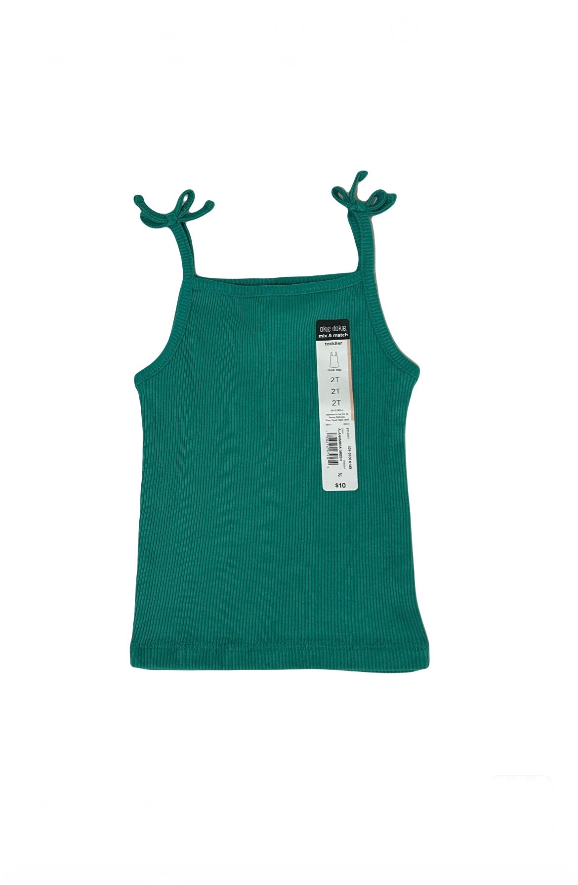 Okie Dokie Toddler Girl Summer Top – Lightweight Green Tee for Little Girls 2T