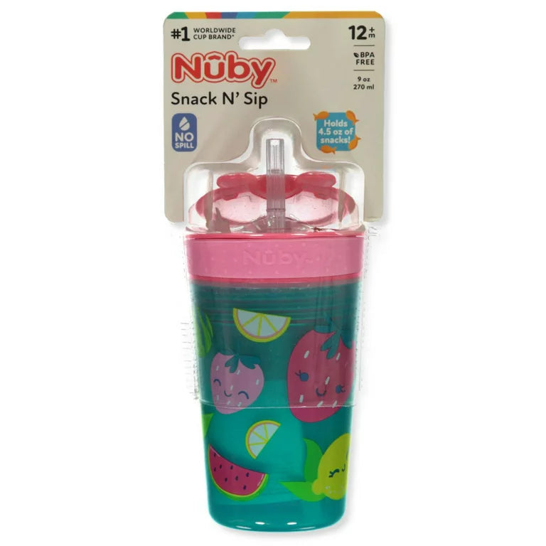 Nuby Snack N’ Sip Soft Silicone Straw Cup image 3
