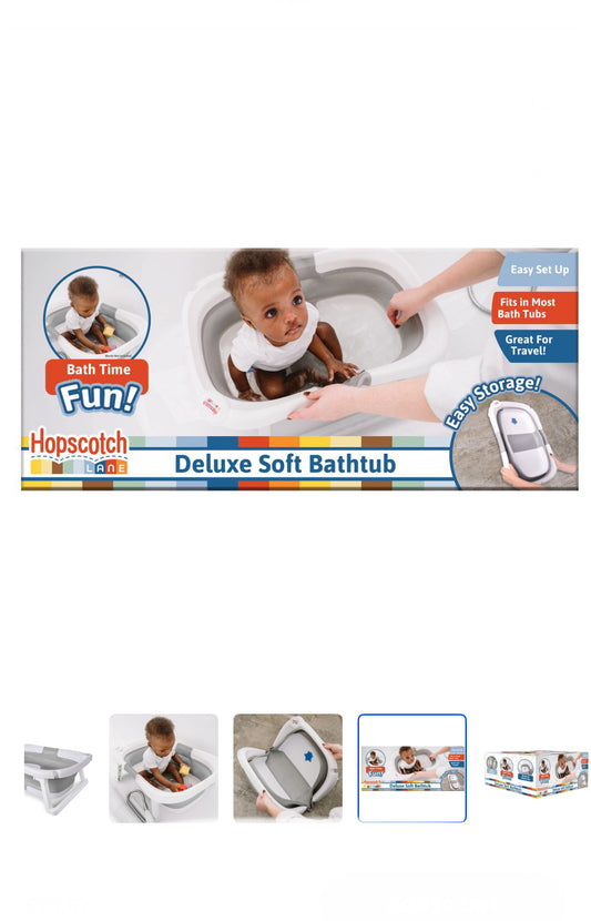 Hopscotch Lane Deluxe Soft Bathtub – Collapsible Baby Bathtub