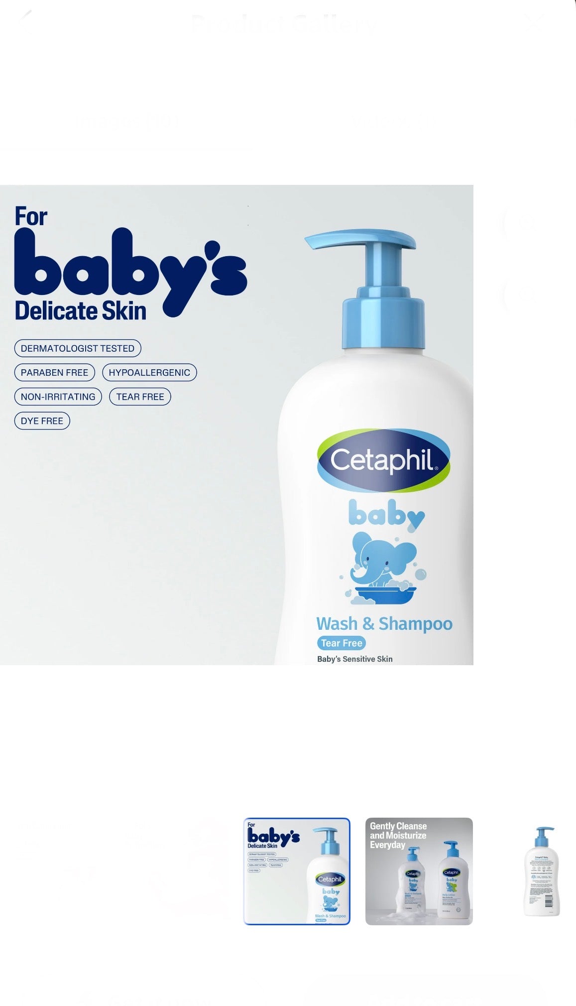 Cetaphil Baby Moisturizing Shampoo and Body Wash with Aloe Vera and Natural Calendula, 13.5 fl oz