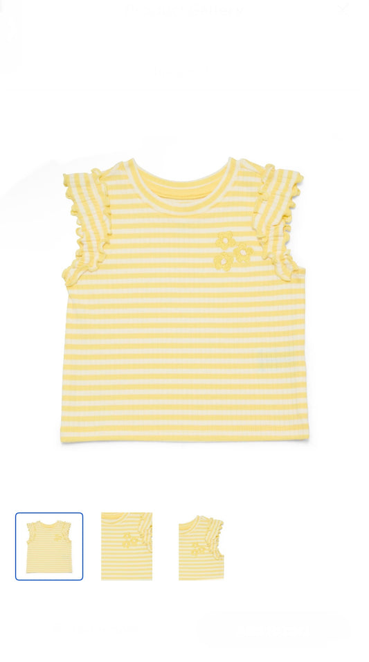 Wonder Nation Baby Girls Top with Flutter Sleeves
