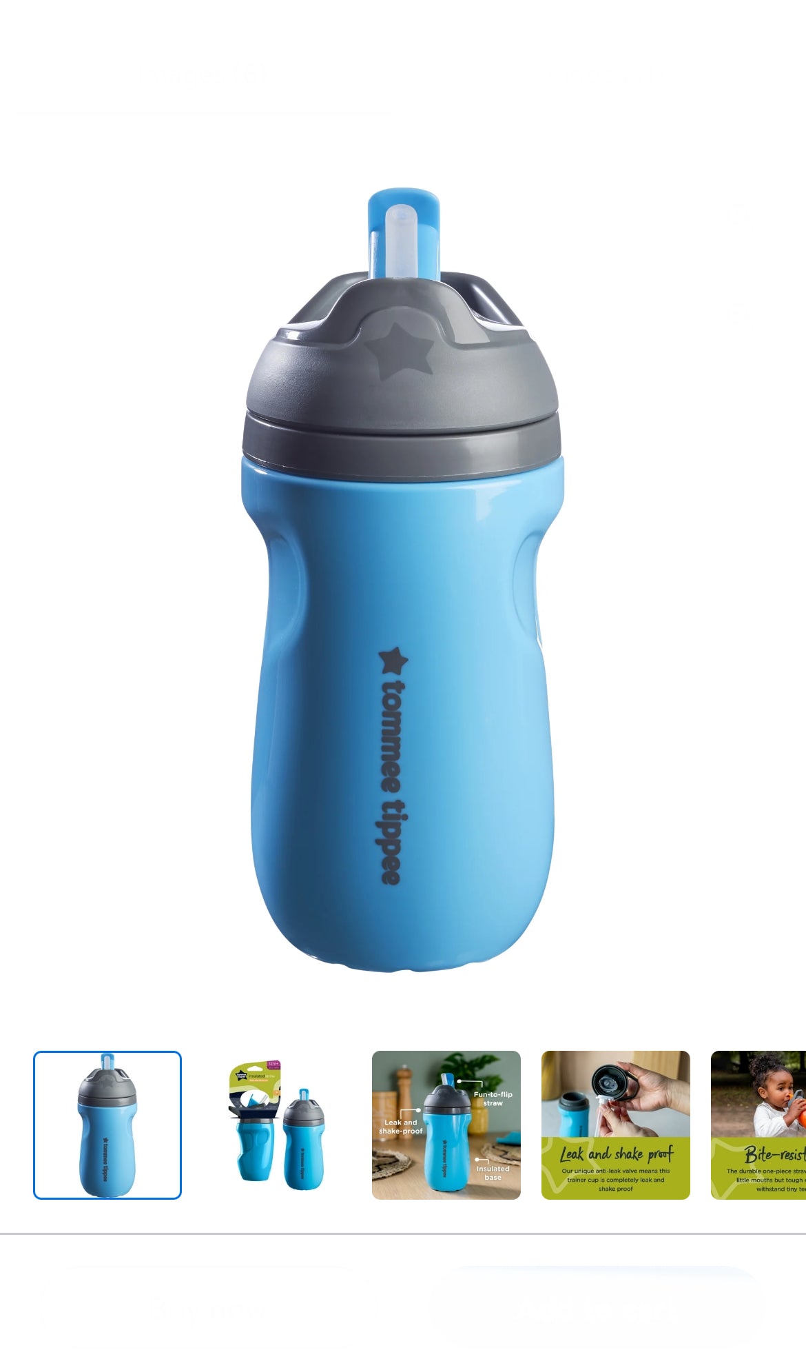 Tommee Tippee Insulated Non-Spill Straw Sippy Cup, 12m+ Toddler Training Drinkin image 1
