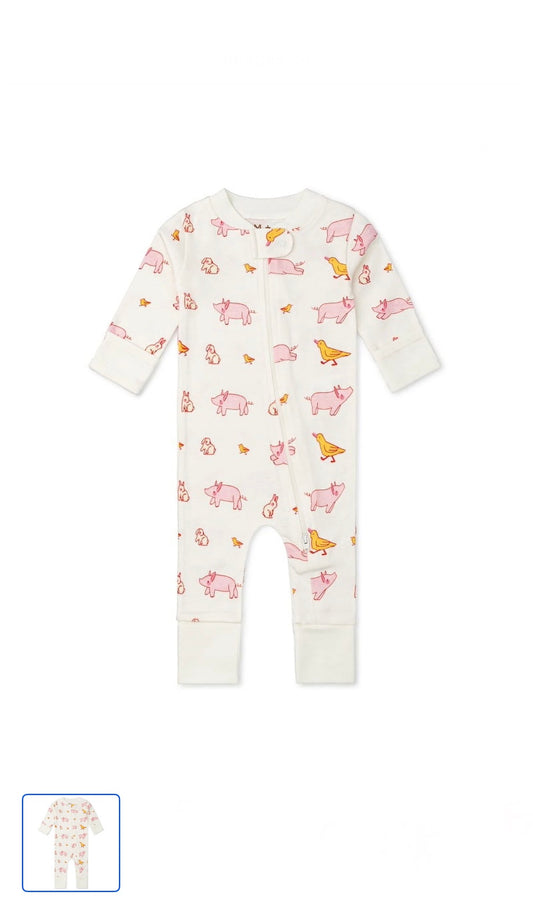M+A Baby Girl w/ Fold-Over Feet and Mittens