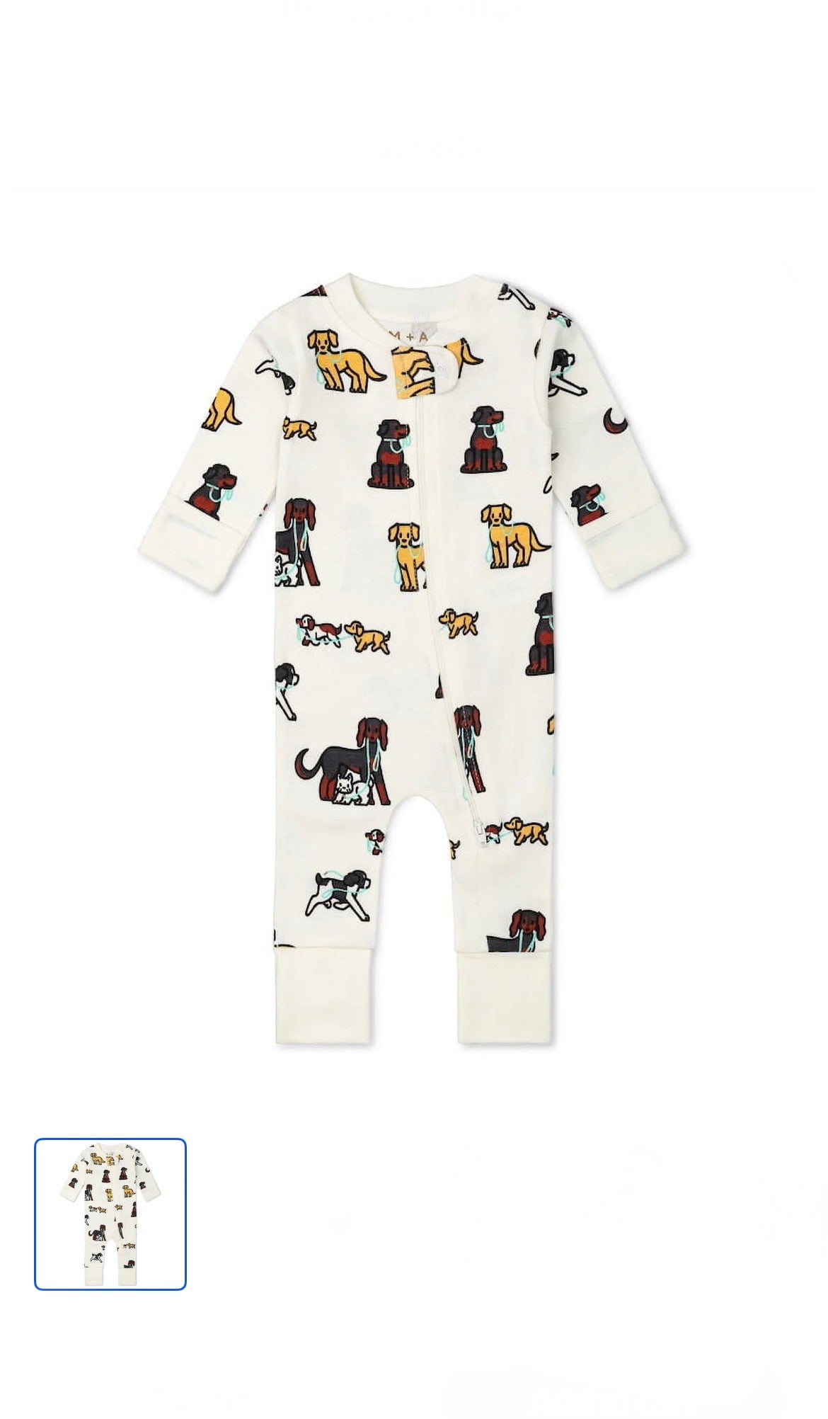 M+A Baby Boy Bodysuit w/Fold-Over feet and mitten