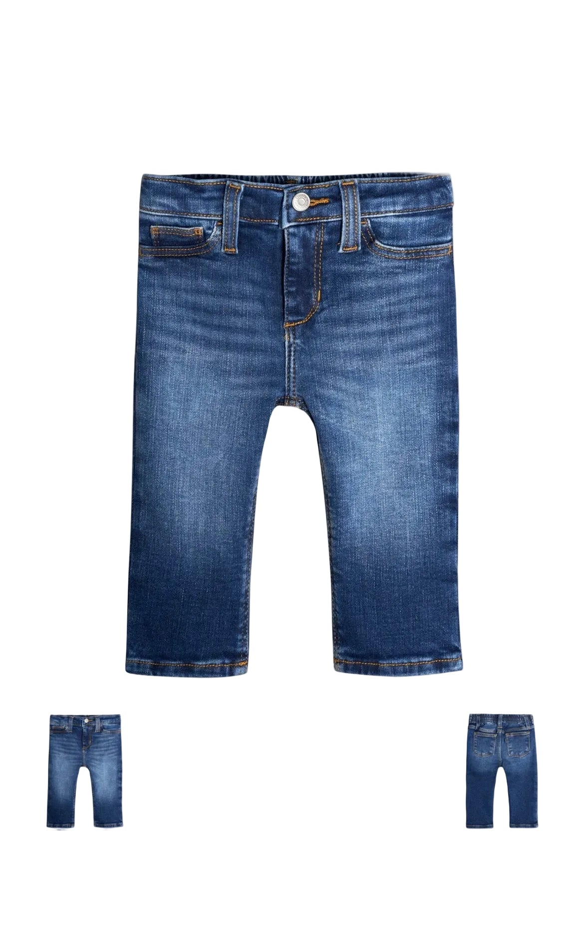 Old Navy Baby Neutral Blue Straight Fit Denim Jeans With Elastic Back