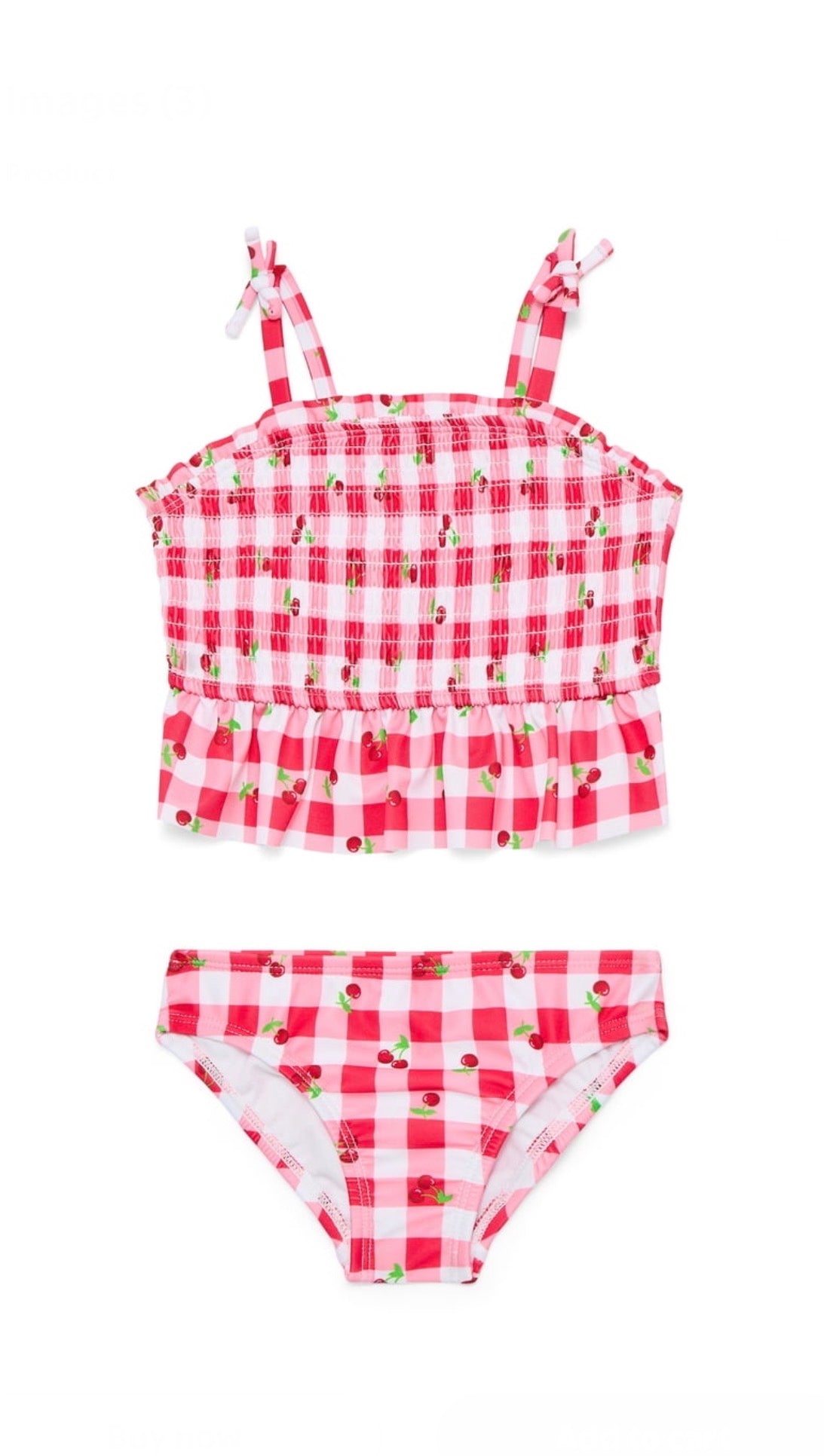 Wonder Nation Toddler Girl Ruffle Swim Set Tankini, 2-Piece