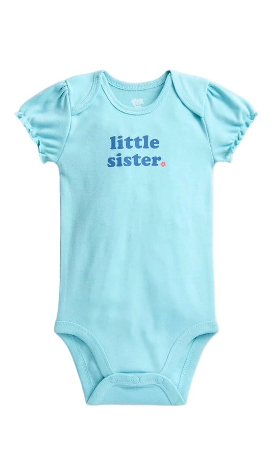 Wonder Nation Baby Girls' Graphic Cotton Bodysuit with Short Puff Sleeves