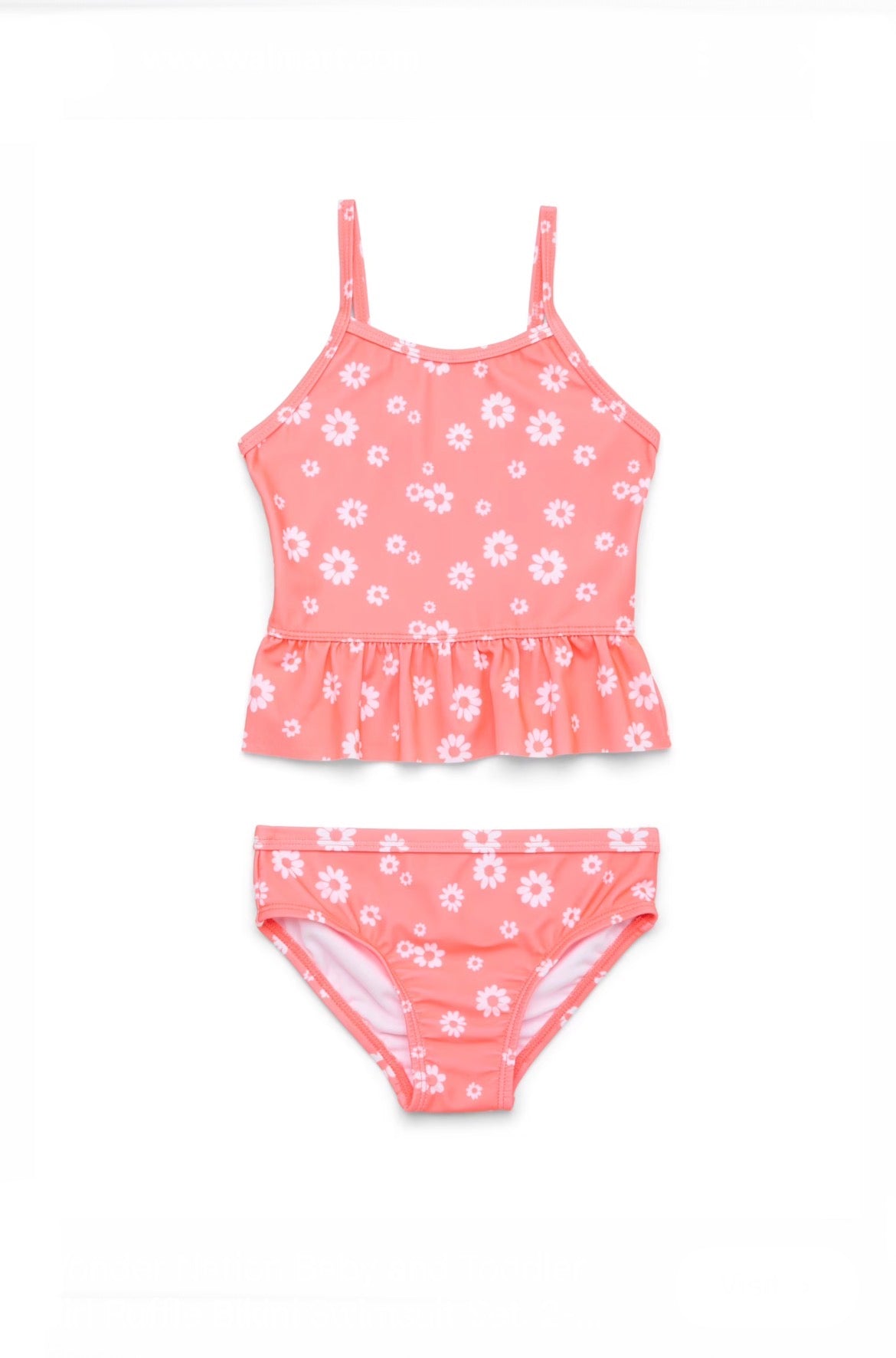Wonder Nation Toddler Girls Ruffle Hem 2pc Swim suit