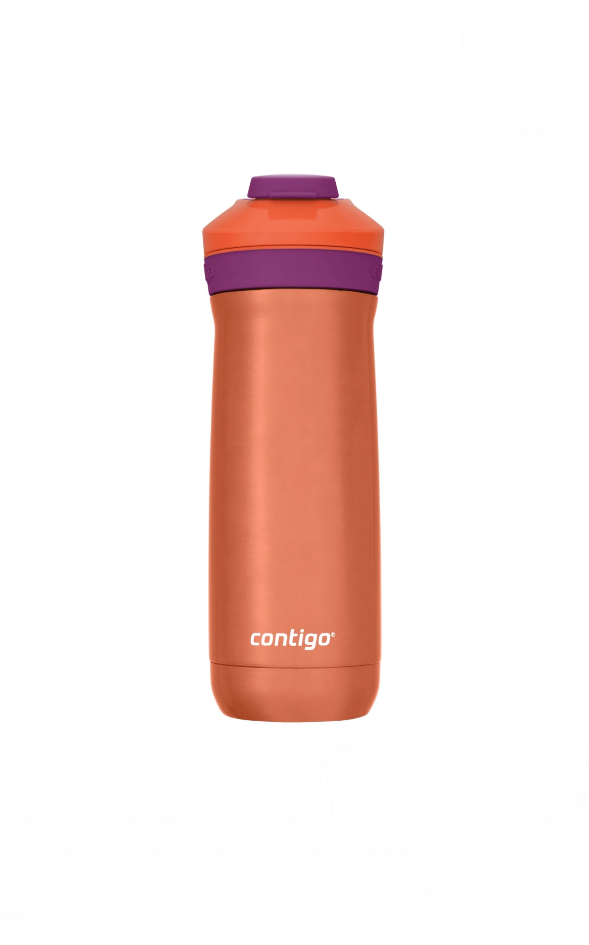 Contigo® Kids’ Casey Stainless Steel Water Bottle with Spill-Proof Leak-Proof Li image 1