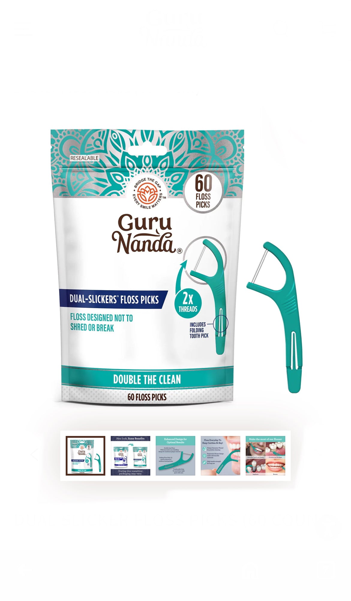 Guru Nanda Floss Picks 60ct image 2