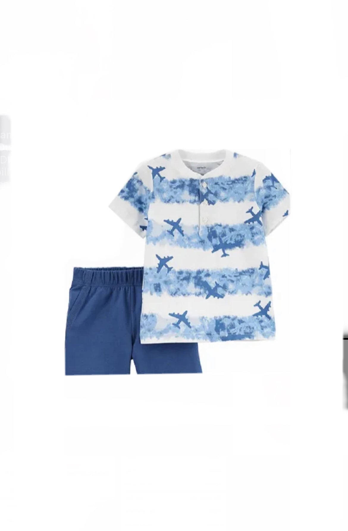 Carters 2-Pcs Henley Tee & Short Set image 0