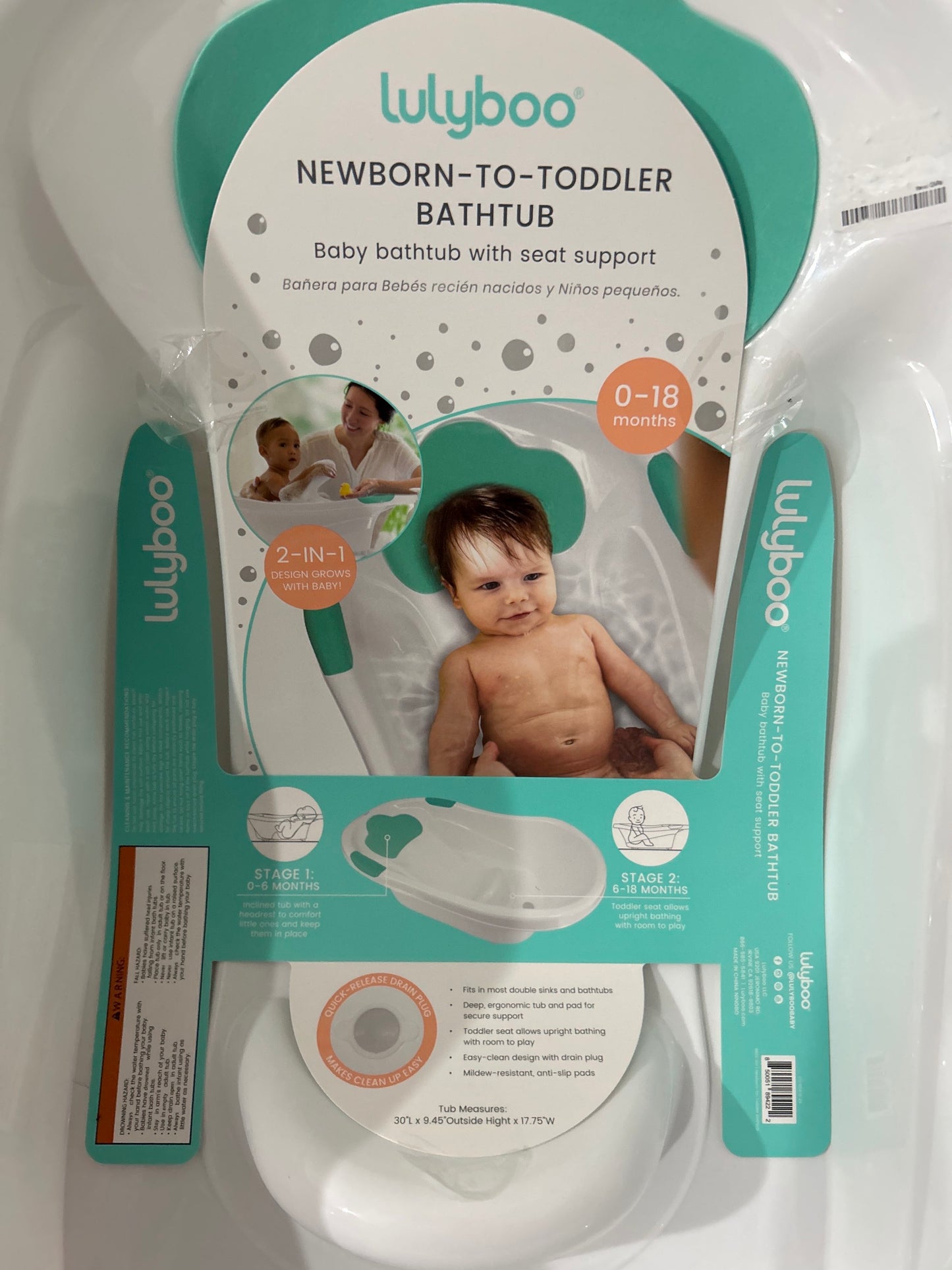 Lulyboo Newborn- To- Toddler 2 in 1 Bath Tub image 2