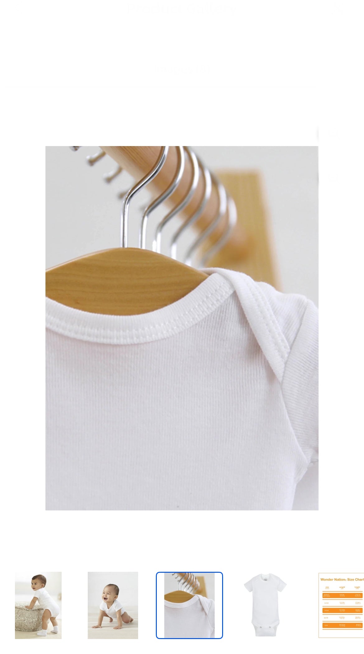 Wonder Nation Baby Neutral Cotton White Short Sleeve Bodysuits image 2