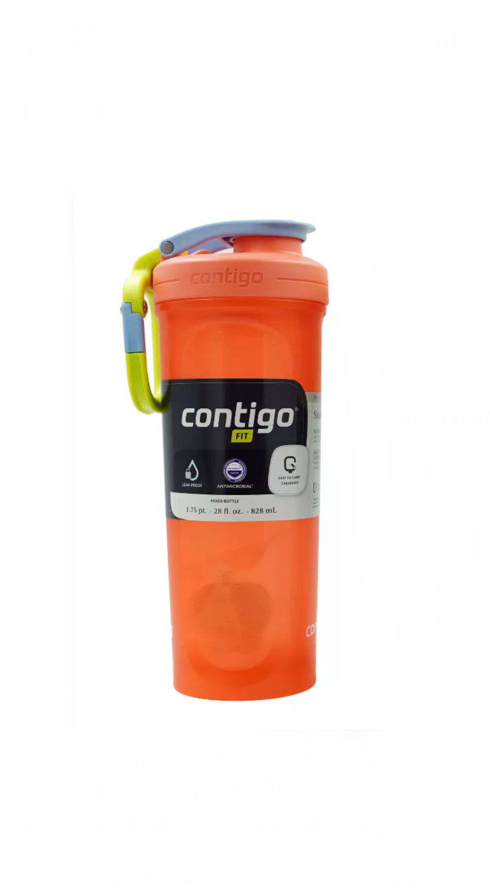 Contigo Shake & Go Fit Leak Proof Mixer Bottle 28 fl oz (828ml) 1.75 pt image 1