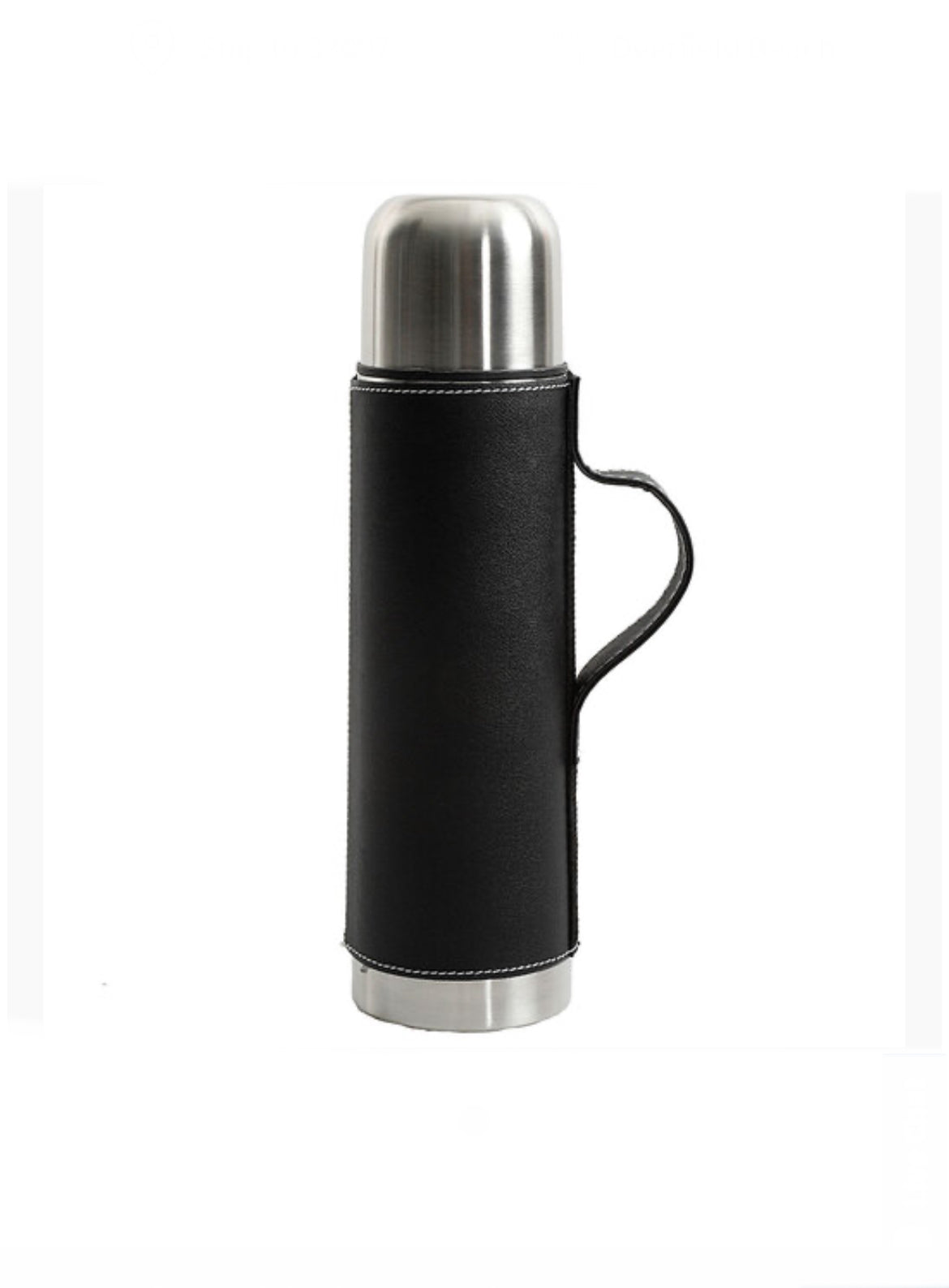 Mr. Coffee 23oz Stainless Steel Thermal Travel Bottle in Leatherette image 2