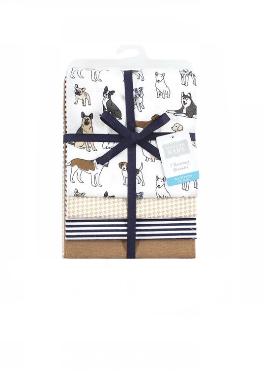 Hudson Baby 4pk Cotton Flannel Recieving Blanket image 1