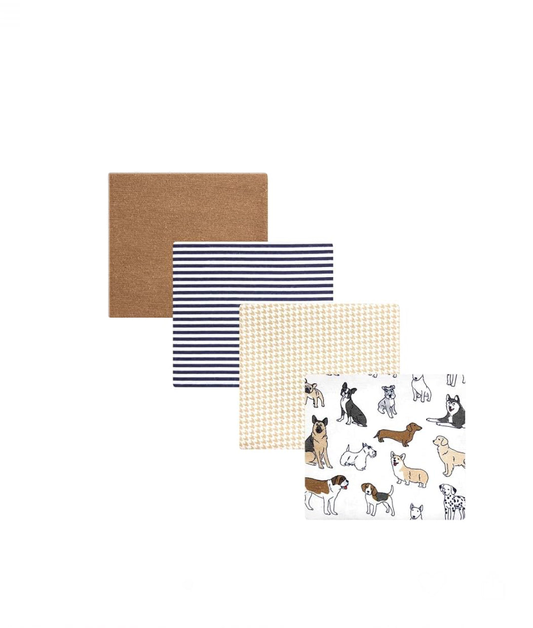 Hudson Baby 4pk Cotton Flannel Recieving Blanket  image 2