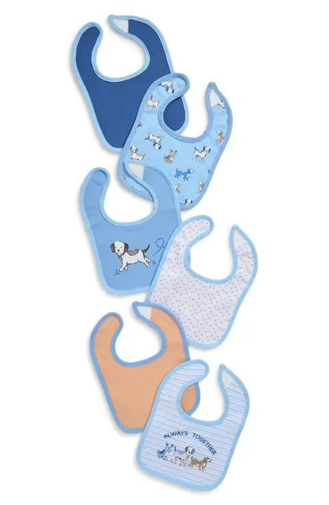 Little Me 6pk Baby Boys Waterproof Lining Bibs w/ Terry Backing