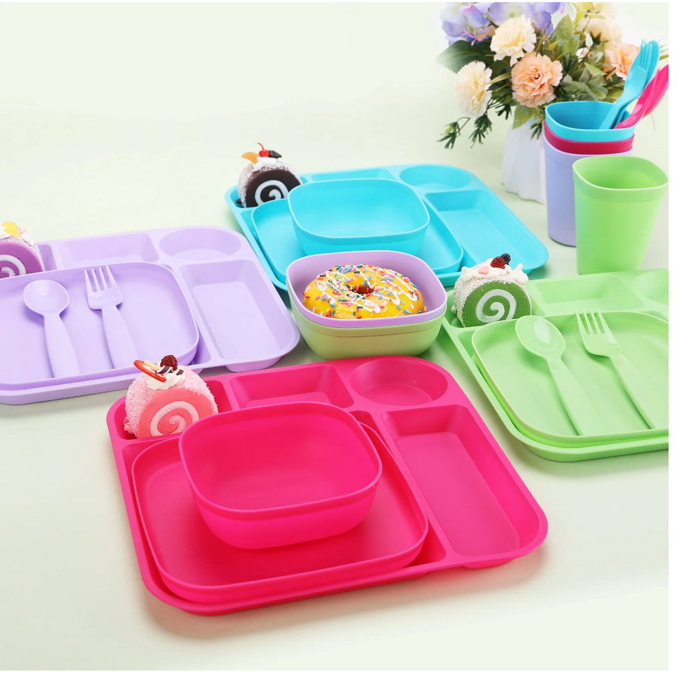 Your Zone 24-pc Plastic Square Dinnerware Set image 8