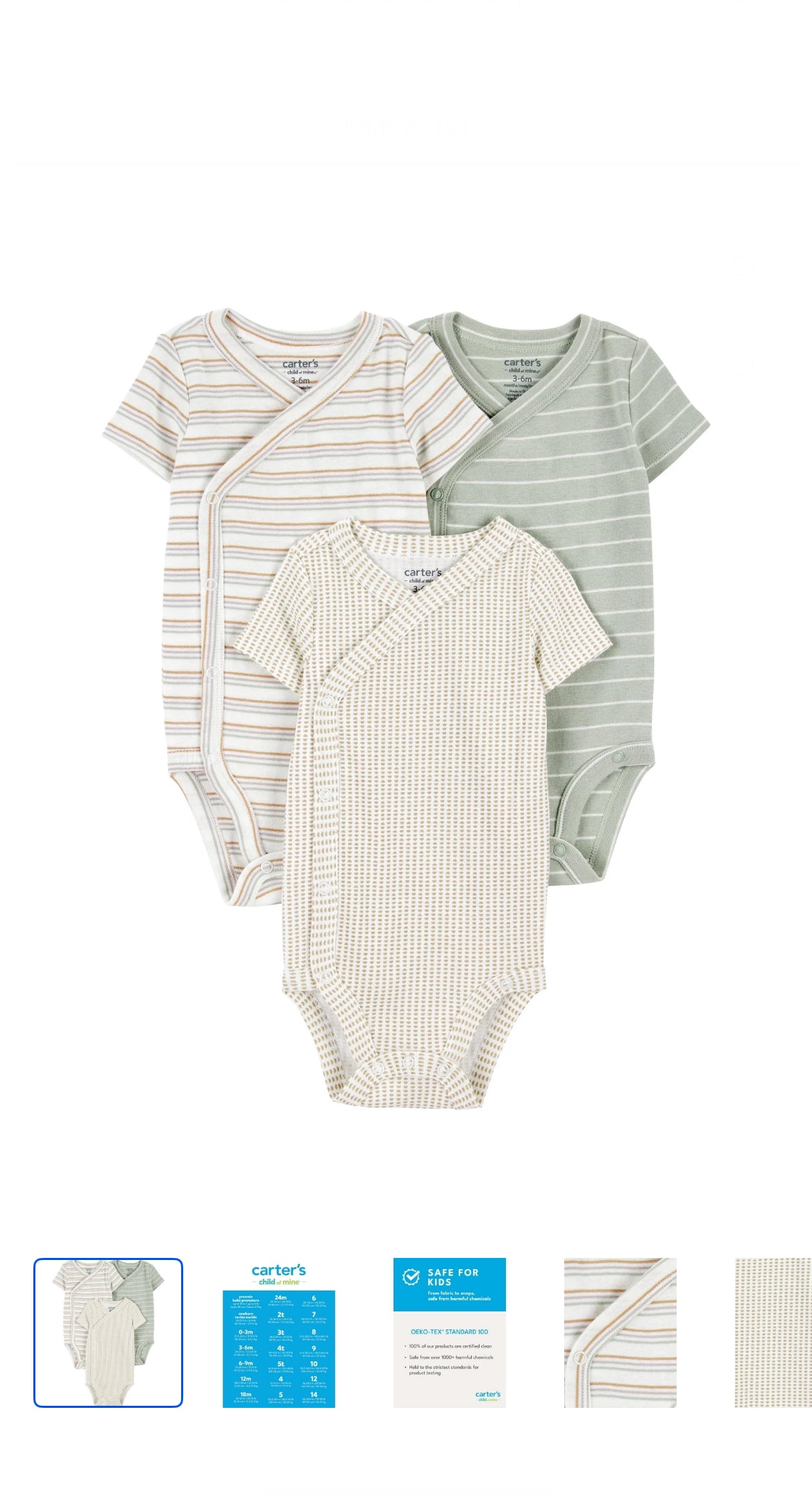 Carter's Child of Mine Baby Unisex Wrapover Bodysuit 1pc