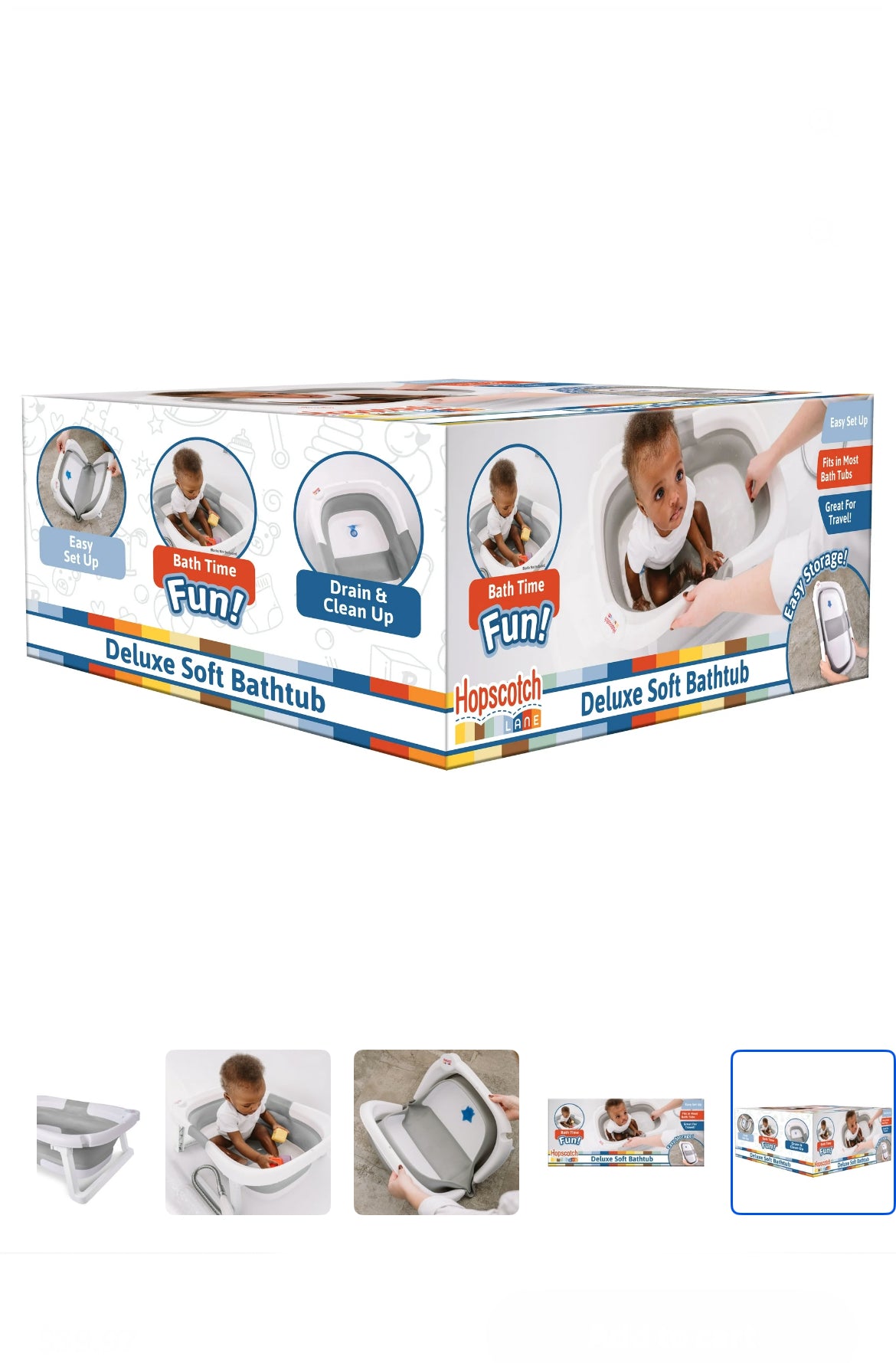 Hopscotch Lane Deluxe Soft Bathtub – Collapsible Baby Bathtub