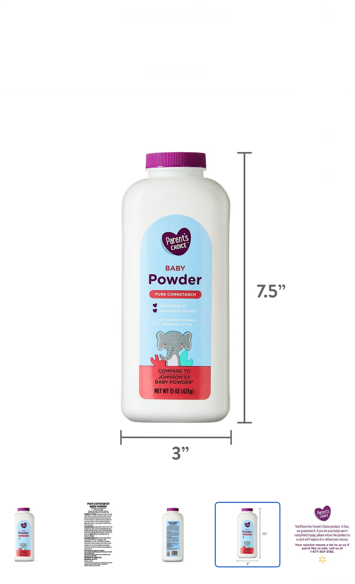 Parent Choice Baby Powder 15 oz (425g) image 2