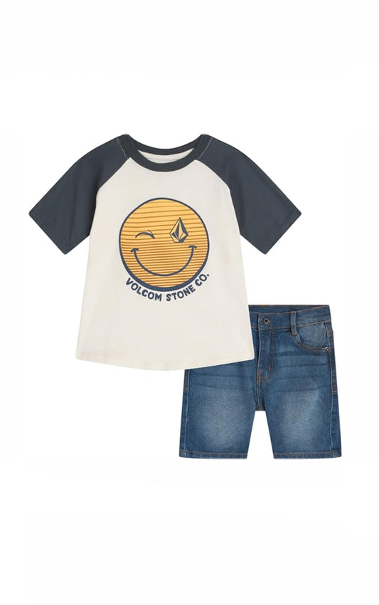 Volcom Boys 2pc Jeans Shorts Set image 0