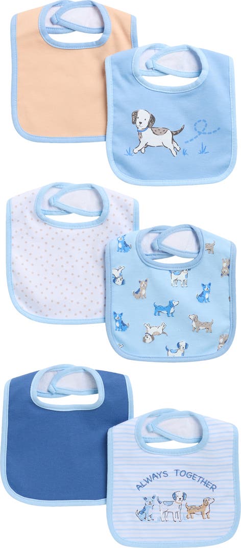 Little Me 6pk Baby Boys Waterproof Lining Bibs w/ Terry Backing