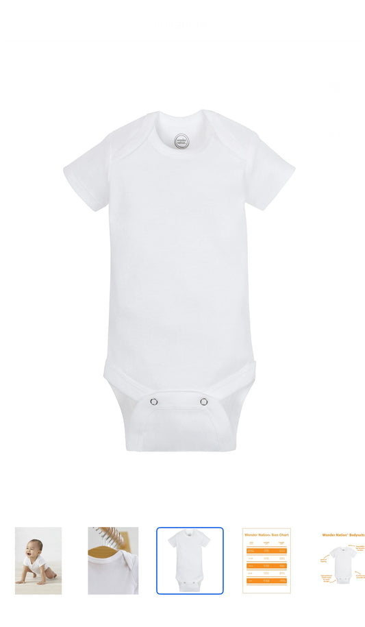 Wonder Nation Baby Neutral Cotton White Short Sleeve Bodysuits image 0