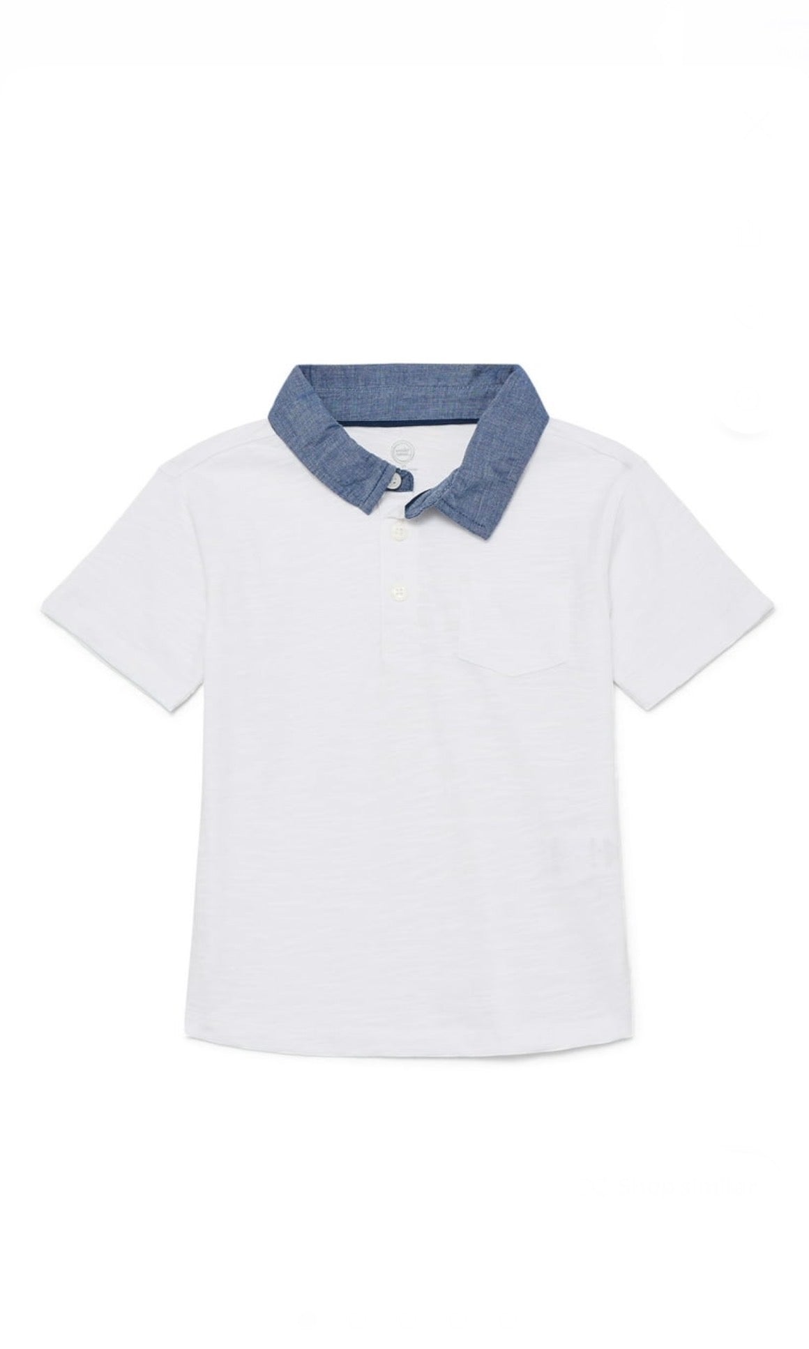 Wonder Nation Baby Boy Color Block Polo Shirt – White Infant Polo 12M