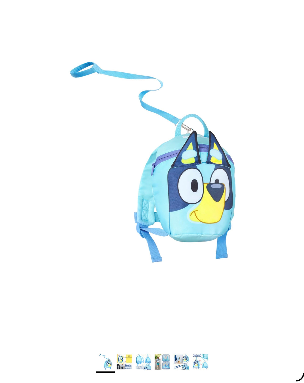 Bluey Backpack with Toddler Safety Harness for Kids Daycare Bag Backpack with Leash Preschool Outdoor Travel Gifts for Kids (Blue)