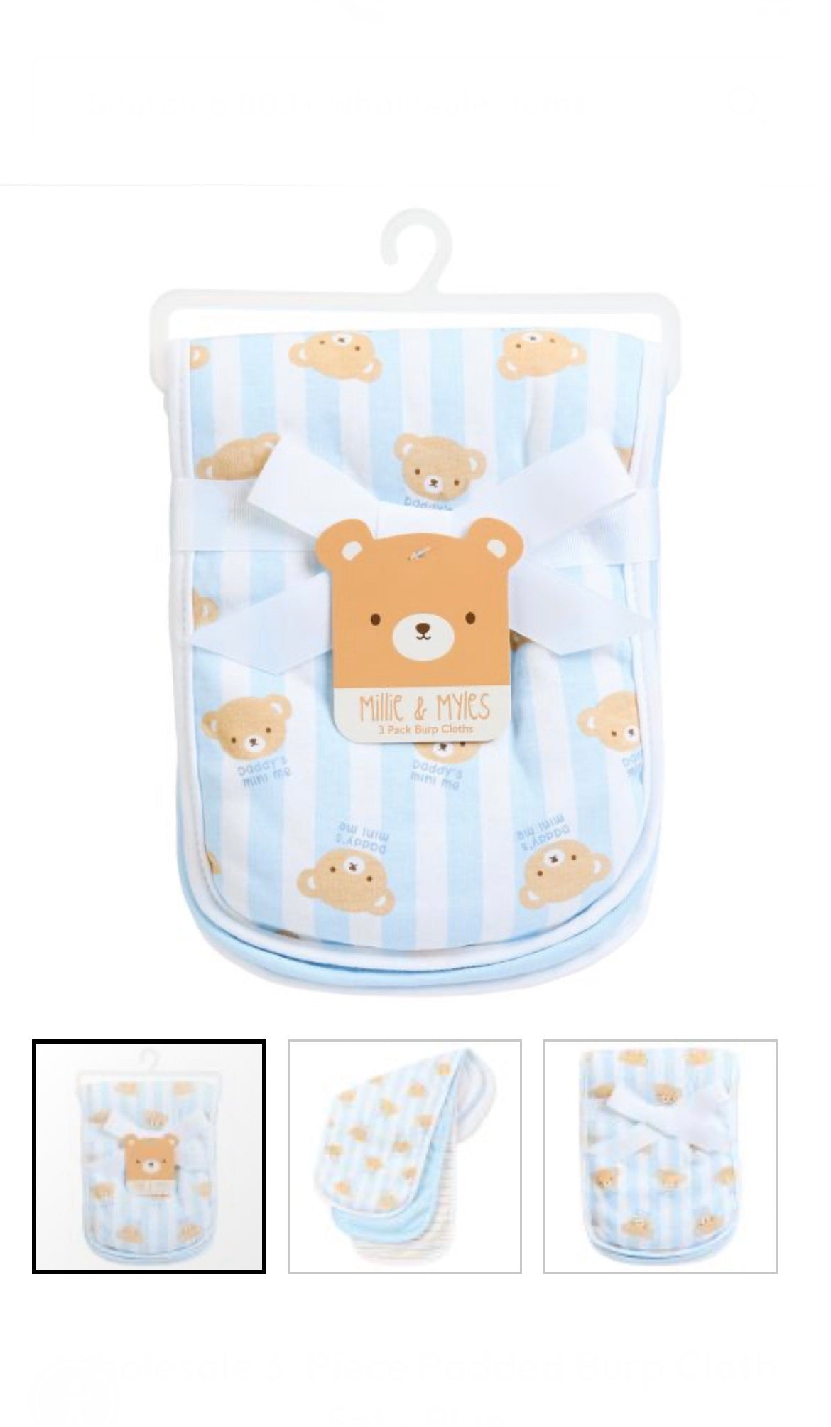 Millie & Myles 3pk Burp Cloths