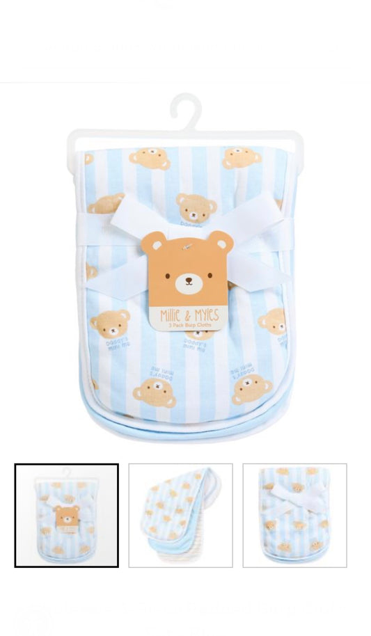 Millie & Myles 3pk Burp Cloths