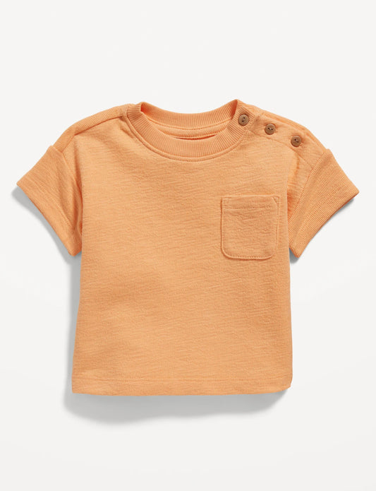 Old navy unisex  button shoulder textured- knit  baby top image 0