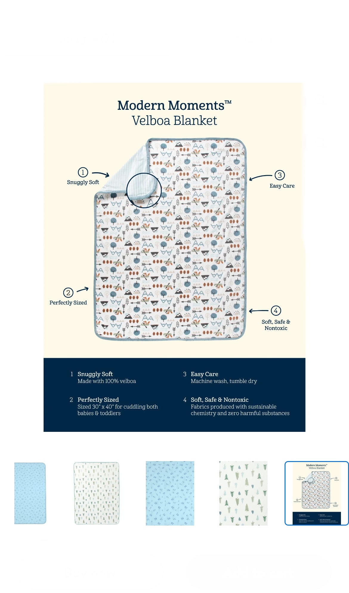 Modern Moments by Gerber Reversible Plush Blanket, image 3