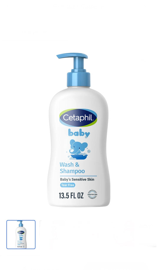Cetaphil Baby Moisturizing Shampoo and Body Wash with Aloe Vera&nbsp;and Natural Calendula, 13.5 fl oz