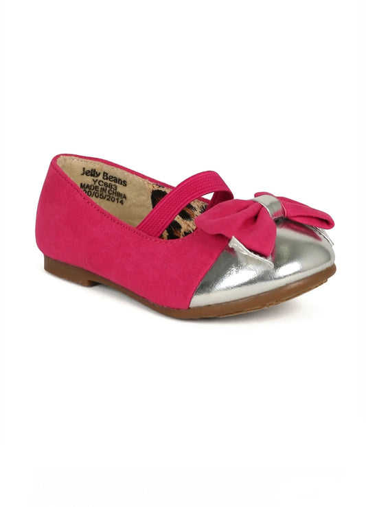 Jelly Beans Saroya New Suede Cap Round Toe Ballet Ballerina Flat Bow Elastic Mar image 1