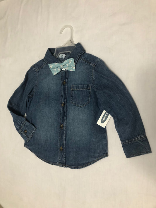 Old Navy Longsleeve Bowtie Jeans Shirt image 1