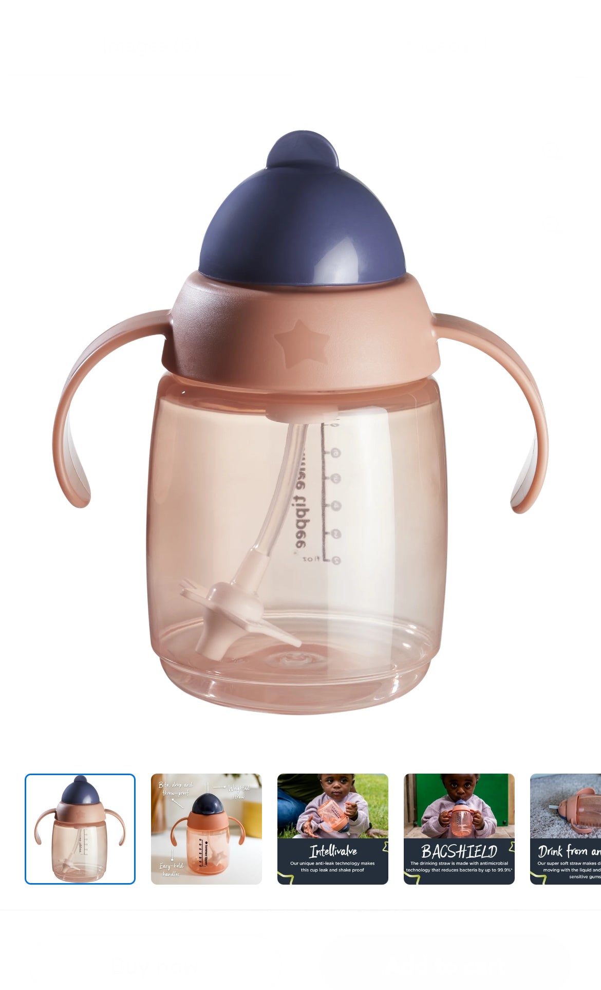 Tommee Tippee Superstar weighted straw cup image 1