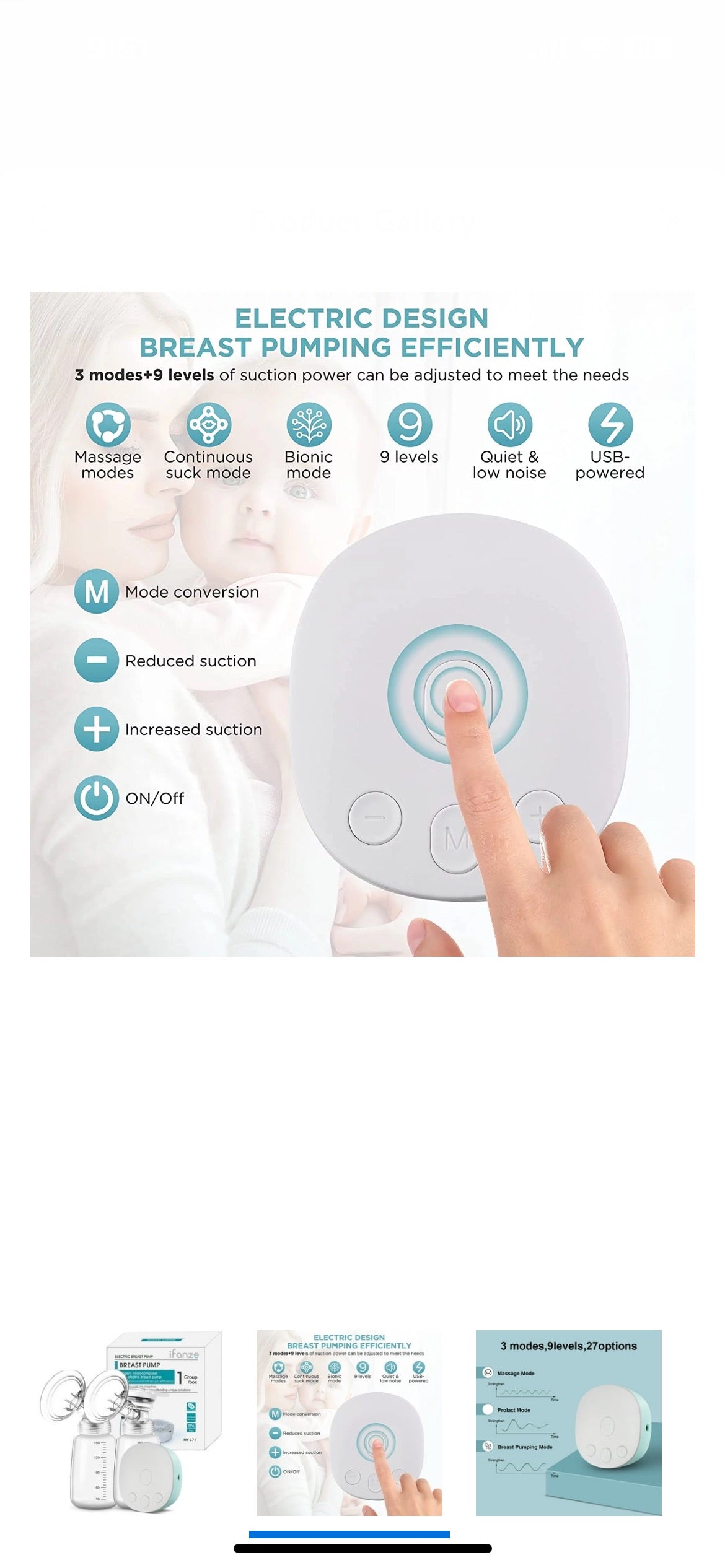 iFanze Double Electric Breast Pump image 2