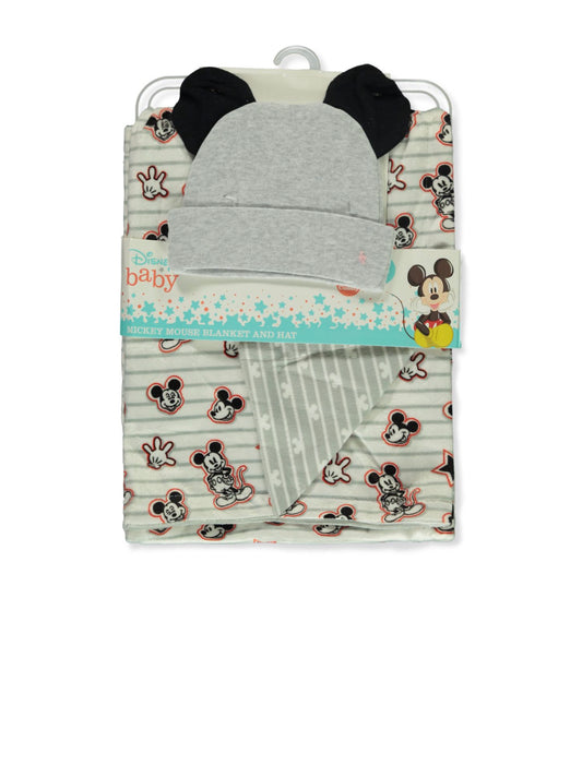 Disney baby Mickey Mouse 2pc blanket & hat 30”x40” image 0