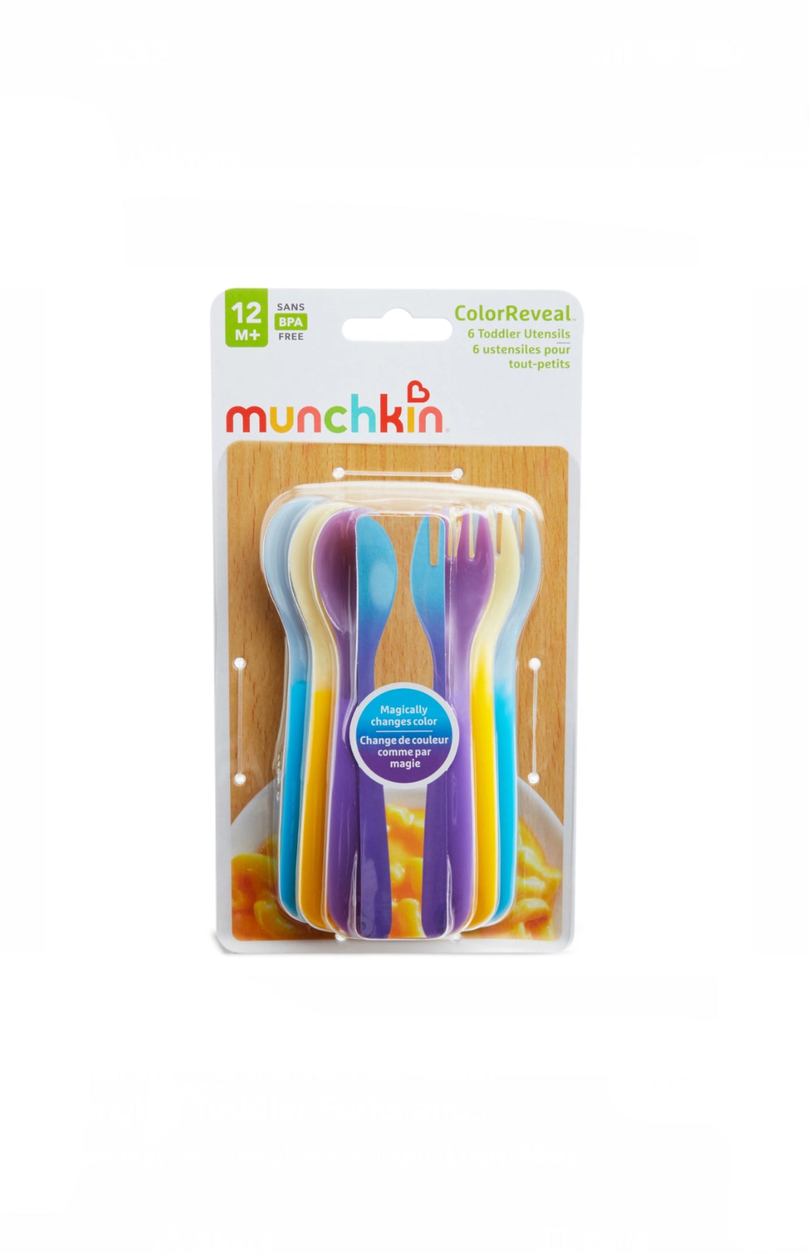 Munchkin® Color Reveal Color Changing Toddler Forks and Spoons, 0.24 lbs., 6 Pac image 0