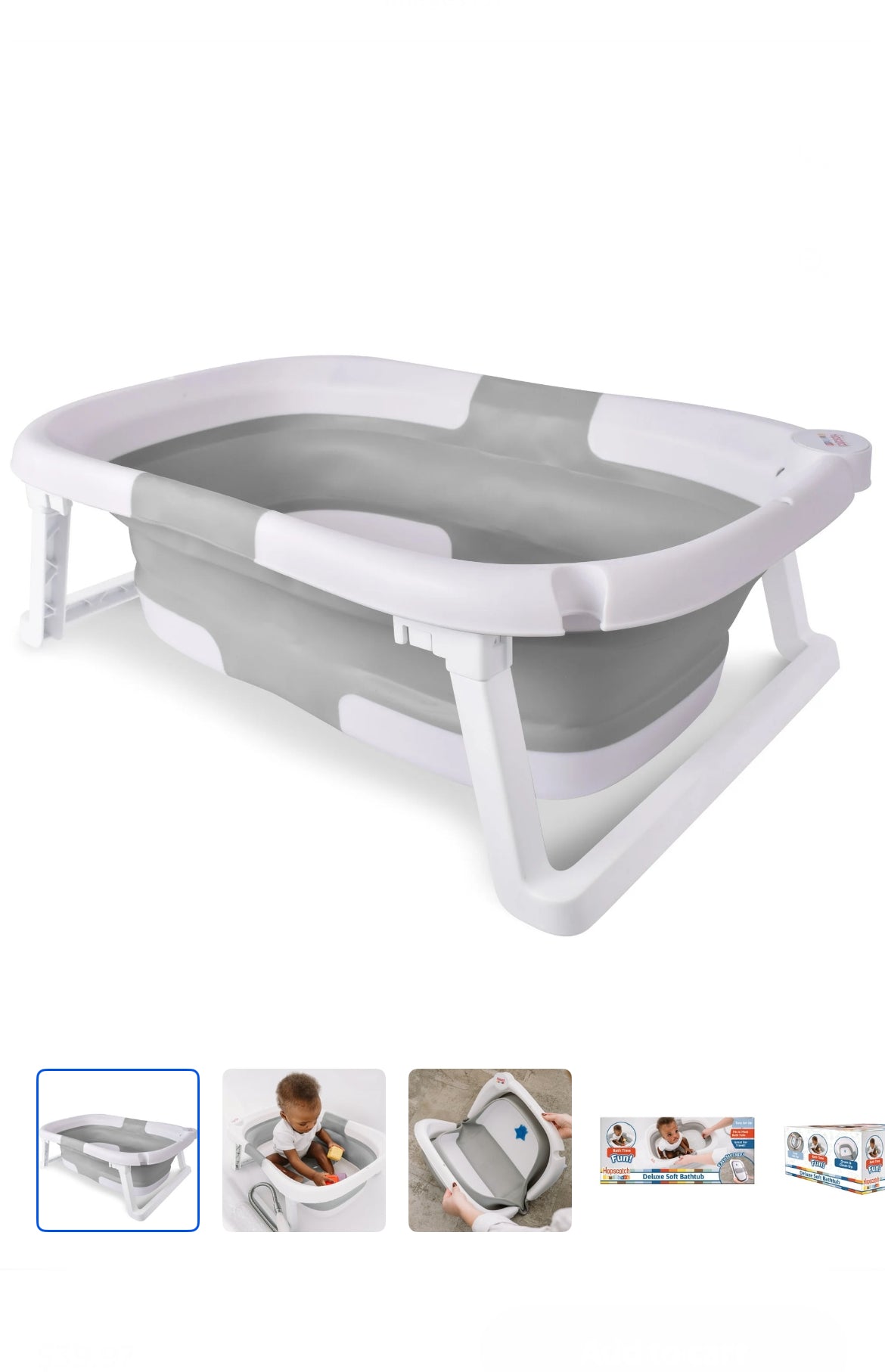 Hopscotch Lane Deluxe Soft Bathtub – Collapsible Baby Bathtub